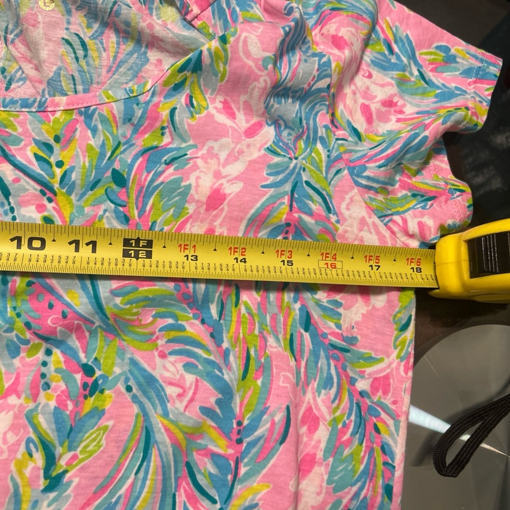 Lilly Pulitzer Pastel Pink & Blue Tropical Print Maxi Dress Sz large - Picture 9 of 11